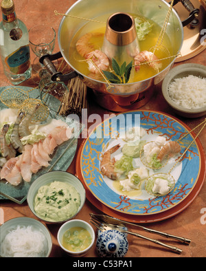 Poisson - fodue avec deux ordre côté Banque D'Images