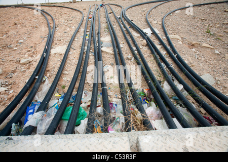 Bio méthane capté à partir d'un site d'enfouissement à Alicante, Costa Blanca, Alicante, Espagne. Banque D'Images