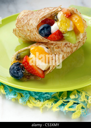 Crêpes de fruits Banque D'Images