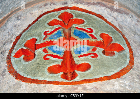 La France, l'Aveyron : symbole romane dans l'église abbatiale Sainte-Foy de Conques Banque D'Images