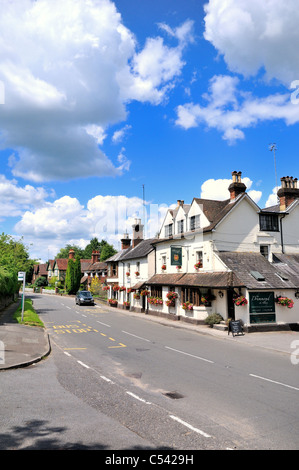 Le pub du village d'Albury, Drummond Arms, dans les collines du Surrey Banque D'Images