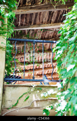 Low angle view of railing
