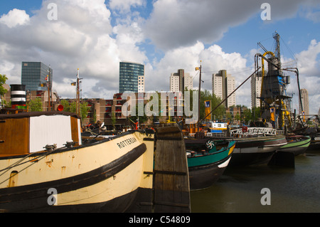 Bierhaven pier Leuvehaven Rotterdam port de la province de Hollande du Sud l'Europe Pays-Bas Banque D'Images