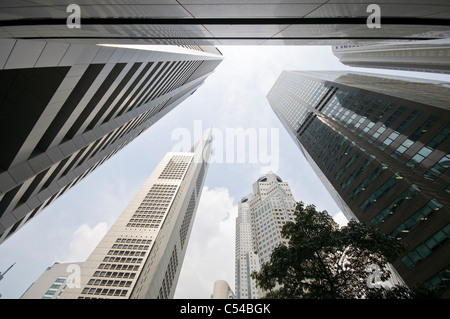 Gratte-ciel du quartier financier, Central Business District, créatif, à Singapour, en Asie du Sud-Est, l'Asie Banque D'Images