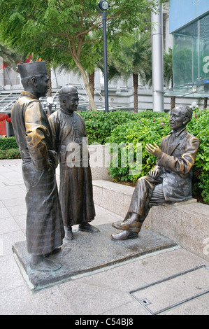 'La rivière MERCHANTS', sculpture en bronze de aw Tee Hong, Flint Street, Fullerton Square, Boat Quay, Singapour, en Asie du sud-est Banque D'Images