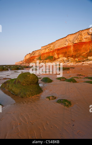 Hunstanton Cliffs at sunset Banque D'Images