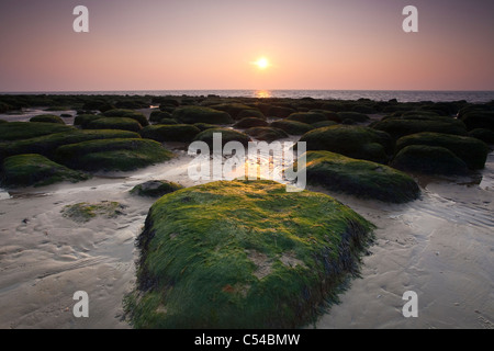 Dernière lumière à Hunstanton, Norfolk, GO Banque D'Images