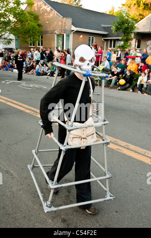 Au cours de la protestation de fracturation Ithaca Festival 2011, la mort de forage de gaz de schiste, New York USA Banque D'Images