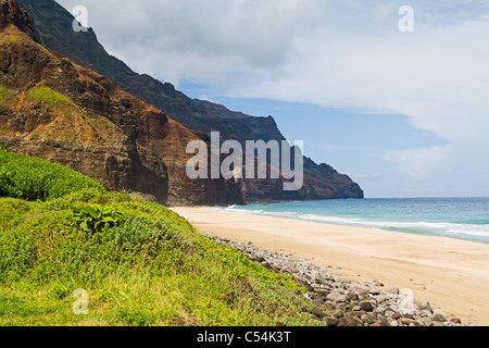 Tôt le matin, à partir de la télécommande Kalalau Beach, Côte de Na Pali de Kauai, Banque D'Images