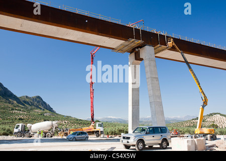 Une liaison ferroviaire à grande vitesse site de construction en Andalousie, Espagne Banque D'Images