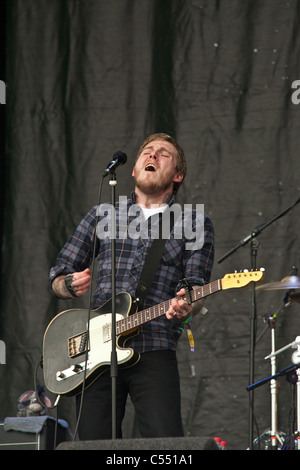 'The Gaslight Anthem' sur la pyramide de la scène La scène du festival de Glastonbury 2011 Banque D'Images