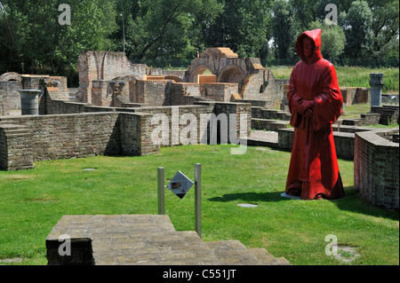 Site archéologique de l'abbaye cistercienne Notre Dame des Dunes à l'abbaye dix Duinen museum, Koksijde, Belgique Banque D'Images