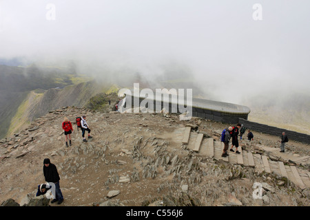 Hafod Eryri Visitor Centre sur le pic de Snowdon, le parc national de Snowdonia au Pays de Galles UK Banque D'Images