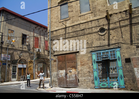 Street dans la vieille ville de Jaffa, Tel Aviv ISRAËL Banque D'Images