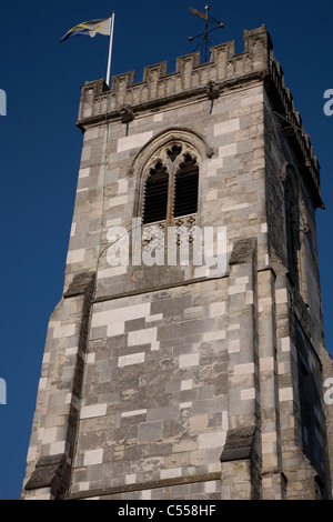 St Thomas de Canterbury Church Tower à Salisbury, Angleterre, RU Banque D'Images