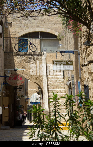 Street dans la vieille ville de Jaffa, Tel Aviv ISRAËL Banque D'Images