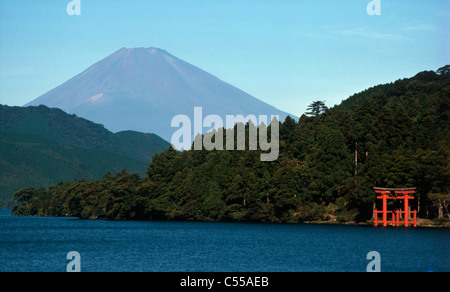 Japon, Hakone, le lac Ashi et le Mont Fuji Banque D'Images
