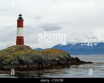 Les Eclaireurs Lighthouse, Canal de Beagle Banque D'Images