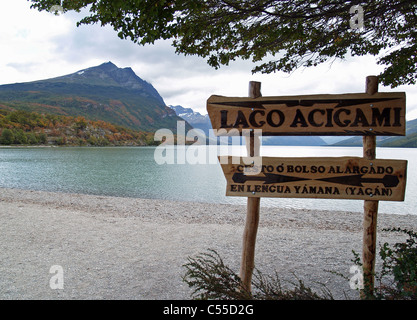 Parc National Terre de Feu, Lago Acigami Banque D'Images