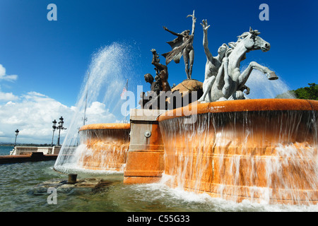 Fontaine, Paseo De La Princesa Fontaine, Old San Juan, San Juan, Puerto Rico Banque D'Images