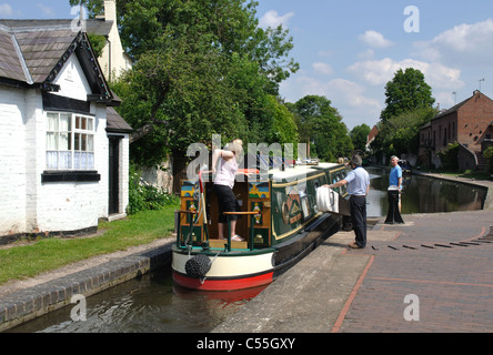 15-04, rue York laissant Lock, Stourport-on-Severn, Worcestershire, Angleterre, RU Banque D'Images