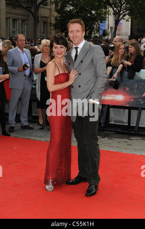 HELEN MCCRORY & DAMIAN LEWIS HARRY POTTER ET LES RELIQUES - PARTIE 2 - PREMIÈRE MONDIALE Trafalgar Square Londres Angleterre 07 Banque D'Images