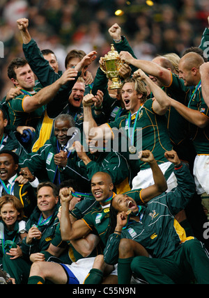 L'Afrique du Sud Vainqueur de la finale de la Coupe du Monde de Rugby 2007 l'Angleterre v l'Afrique du Stade de France / Saint Denis Samedi 20 Octobre Banque D'Images