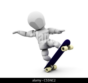 3D render of quelqu'un skateboard Banque D'Images