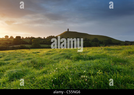 Tor de Glastonbury. Le Somerset. L'Angleterre. UK. Banque D'Images