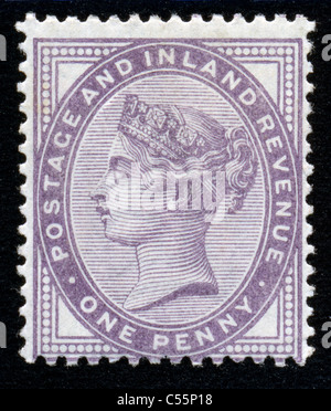 Par exemple à la menthe de la reine Victoria GO 1d lilac stamp 1881 SG172 Banque D'Images