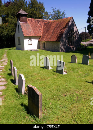 12e siècle, l'église de St Simon et St Jude Bramdean Hampshire England UK Banque D'Images