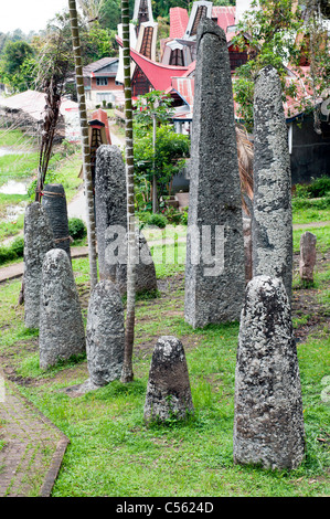 Les tombes familiales tombe en Indonésie Tana Toraja de Sulawesi, Banque D'Images