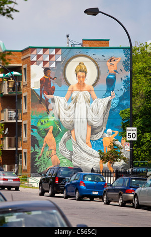 Murale public à Montréal, Canada Banque D'Images