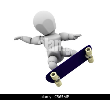3D render of quelqu'un skateboard Banque D'Images