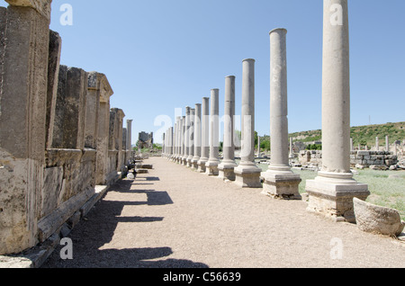 Ruines romaines Perge Turquie Banque D'Images