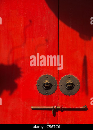 Porte avant de Guan Di Temple Chinatown Kuala Lumpur Banque D'Images