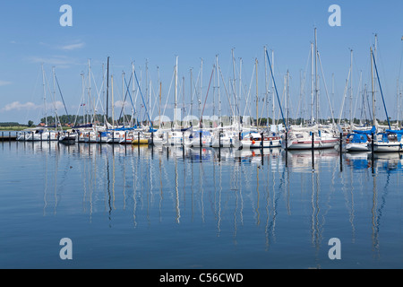 Port de plaisance, l'île de Fehmarn Burgtiefe,, Schleswig-Holstein, Allemagne Banque D'Images