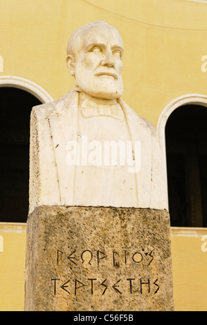 La statue de Georgios TERTSETHS, dans la ville de Zakynthos Banque D'Images