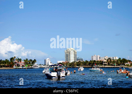 Bateaux dans Fort Lauderdale Florida USA Banque D'Images