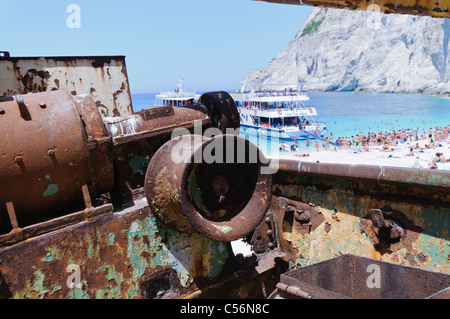 Panagiotis MV à l'épave de la baie de Navagio (), Zante Banque D'Images