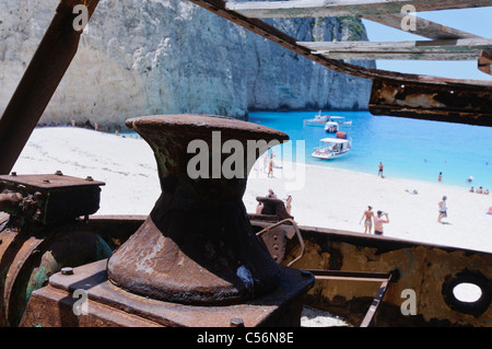 Panagiotis MV à l'épave de la baie de Navagio (), Zante Banque D'Images