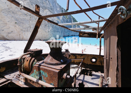 Panagiotis MV à l'épave de la baie de Navagio (), Zante Banque D'Images