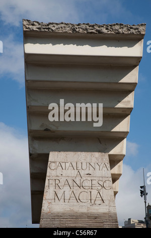 Catalunya Monument par Francesc Macia à Praca de Catalunya, Barcelone, Catalogne, Espagne Banque D'Images