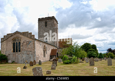 Église et cimetière à Fontenoille ; Kirche und Friedhof von Fontenoille (Oxfordshire) Banque D'Images