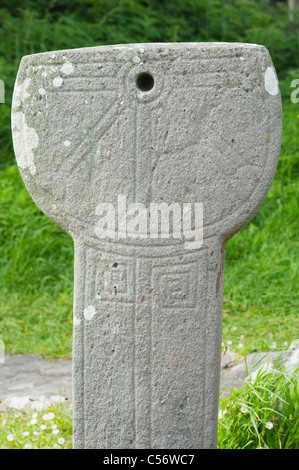 Cadran solaire du 13e siècle, Kilmalkedar Church, péninsule de Dingle, comté de Kerry, Irlande Banque D'Images