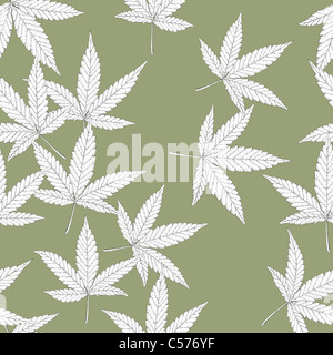 Feuilles de cannabis, modèle homogène. Banque D'Images