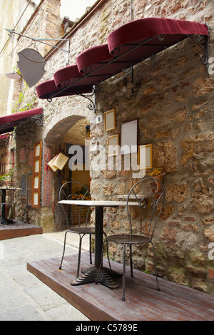 Restaurant trottoir en Italie, Toscane Banque D'Images