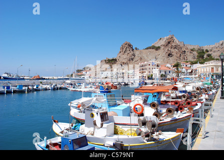 - Grèce - Lemnos Myrina port Banque D'Images