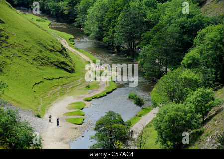 Dovedale prises de thorpe cloud derbyshire england uk Banque D'Images