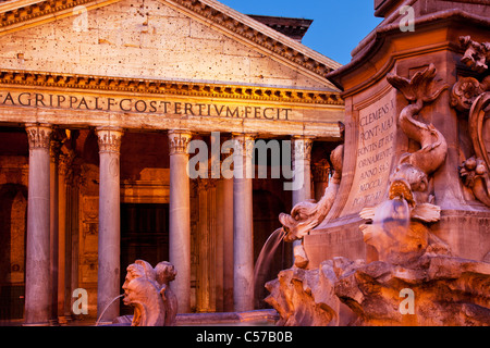 Avant l'aube, au Panthéon de Rome, Latium Italie Banque D'Images